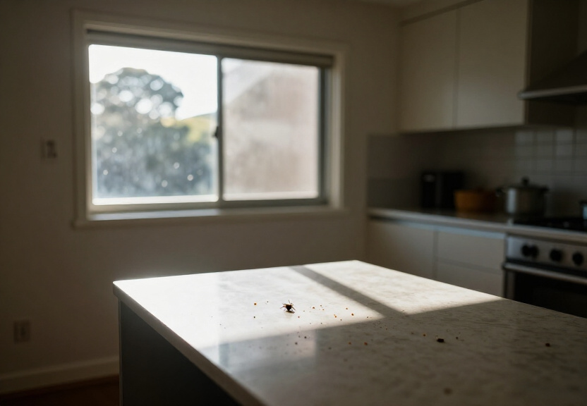 Ants and spiders in a Canterbury garage before treatment